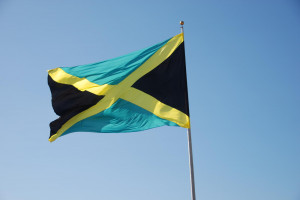Jamaican Flag Waiving Proudly
