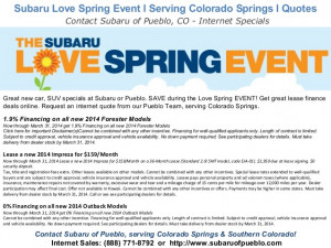Subaru Love SPRING Event l Serving Colorado Springs l Internet Sales