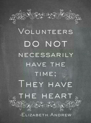 ... to volunteer because it is important to give back to the community