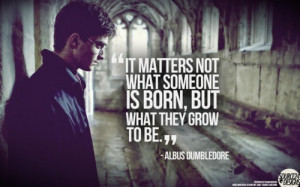 It matters not what someone is born, but what they grow to be. oh the ...
