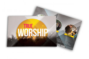 Postcard PSD template – True Worship