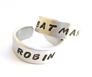 Batman and Robin ring set, quote, aluminum rings. Friendship ring ...