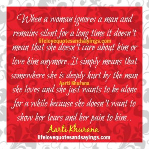when a woman ignores a man and remains silent for a long time it doesn ...