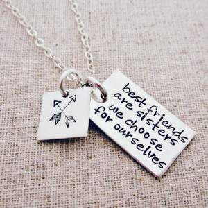 Best Friends are Like Sisters Gift Necklace-native American crossed ...