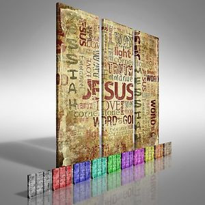 Jesus-Christian-Sayings-Treble-Square-Canvas-Print-Large-Picture-Wall ...