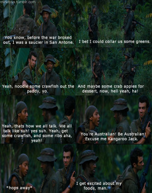 Tropic Thunder. I thinking about this part the other day. I does ...