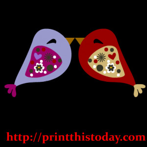 cute love birds clipart