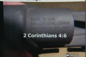 Biblical verses from gun scopes
