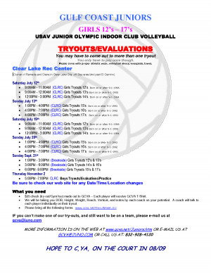 Volleyball Tryout Evaluation Sheet