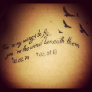 home tattoo ideas you are my wings to fly writing tattoo idea