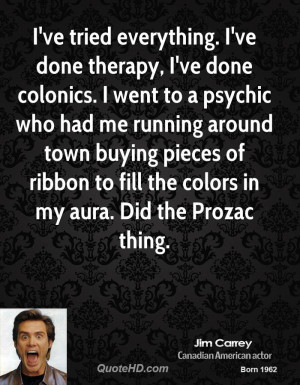 ... pieces of ribbon to fill the colors in my aura. Did the Prozac thing