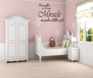 Miracle Little Girl Wall Quote Nursery Baby Decor Decal Removable ...