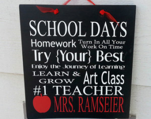 Teacher Appreciation Gift Wood Sign with School Sayings Personalized ...
