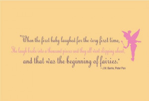 Peter Pan and Tinkerbell Fairy Quote - And that was the beginning of ...