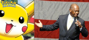 ... the gop debate with a line from pokemon herman cain uses pokemon quote
