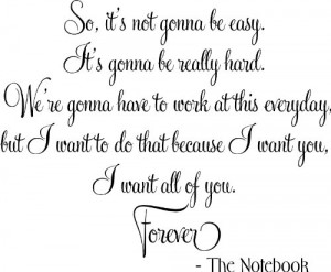 ... Style #1 - The Notebook Love Quote Wall Art Decal Sticker Home Decor