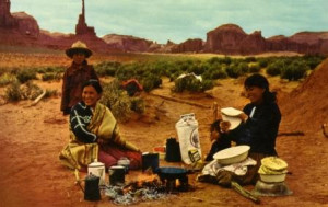 Navajo Lunch on the Range while tending the sheep - a cook out - looks ...