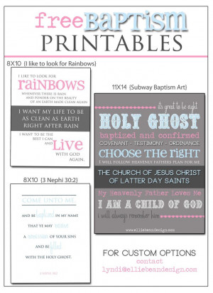 LDS Baptism Free Printables