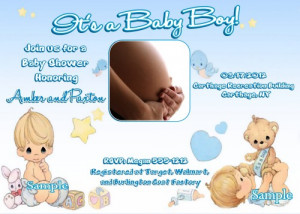 Precious Moments Boys Baby Shower Invitations 1 Hour Printable Photo