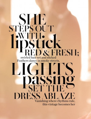 She steps out with lipstick. RED & FRESH.