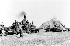 steam-powered threshing machine. Photo Credit: Library of Congress