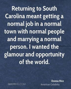 Donna Rice - Returning to South Carolina meant getting a normal job in ...