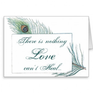 Vintage Peacock Feather Inspirational Love Quote Greeting Card