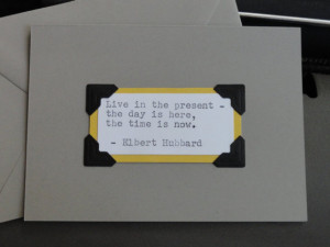 ELBERT HUBBARD quote, gray w/curry yellow trim, folded greeting card ...