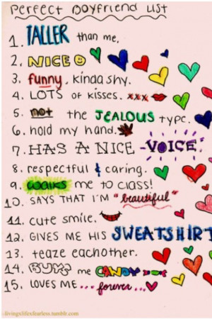 Perfect Boyfriend List... i need one of these