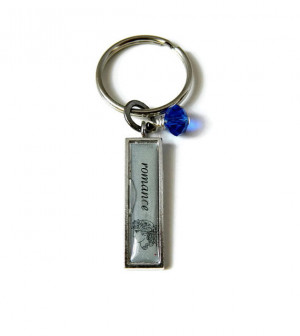 Inspirational Keychain Blue Quote Key Ring Flash Drive Keychain Key ...