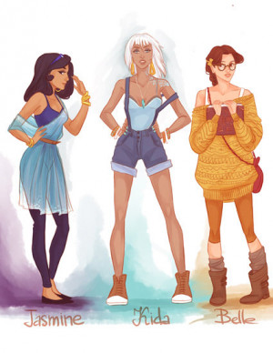 Modern Disney Princess Jasmine, Kida, & Belle