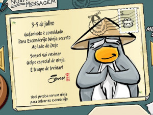 É um postal do Sensei a avisar os pinguins para não se esquecerem de ...