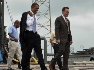 elon musk with president barack obama tour spacex cape canaveral april ...