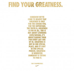 Nike Find Your Greatness Words