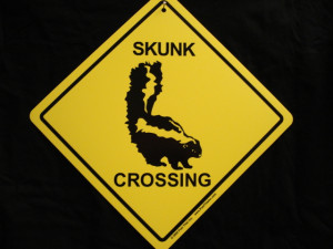 ENLARGE - Skunk Crossing Sign - Funny Dead Skunk Scent Removal Gag ...