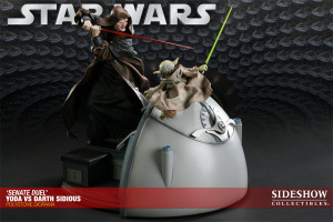 Details about STAR WARS Diorama Yoda vs Darth Sidious Sideshow DISPO