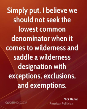 ... wilderness designation with exceptions, exclusions, and exemptions