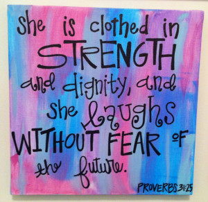 Girly Verse Canvas- Proverbs 31:25
