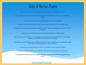 ... poem, Only A Nurse Poem, Poems for Nurses. Onlyanurse.com Poem