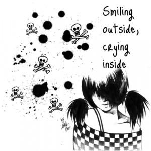 Smiling outside, crying inside - Polyvore