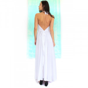 White Backless Maxi Dress