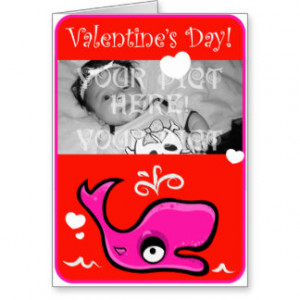 Valentine's Day Lovey Dovey Whale Illustration Greeting Cards