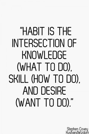 habit is the intersection of knowledge skill and desire