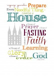 ... house of prayer, a house of fasting...