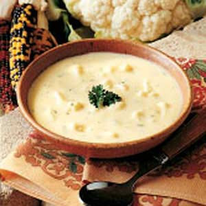 Cauliflower Cheddar Soup Recipe photo by Taste of Home