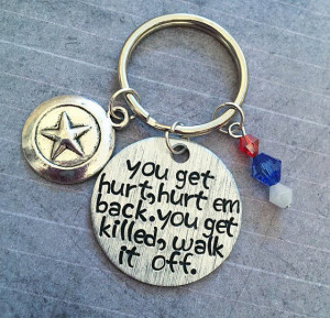 You Get Killed, Walk It Off Whole Quote Keychain - Superhero Keychain ...