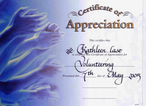 certificate of appreciation
