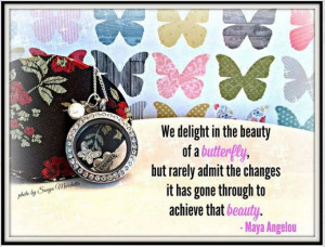 MayaAngelou theme locket by Origami Owl Jewelry butterfly - changes ...
