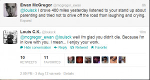 Louis CK and Ewan McGregor have an exchange on twitter