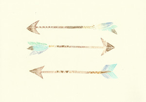 Feather Arrow Art Boho arrows watercolour